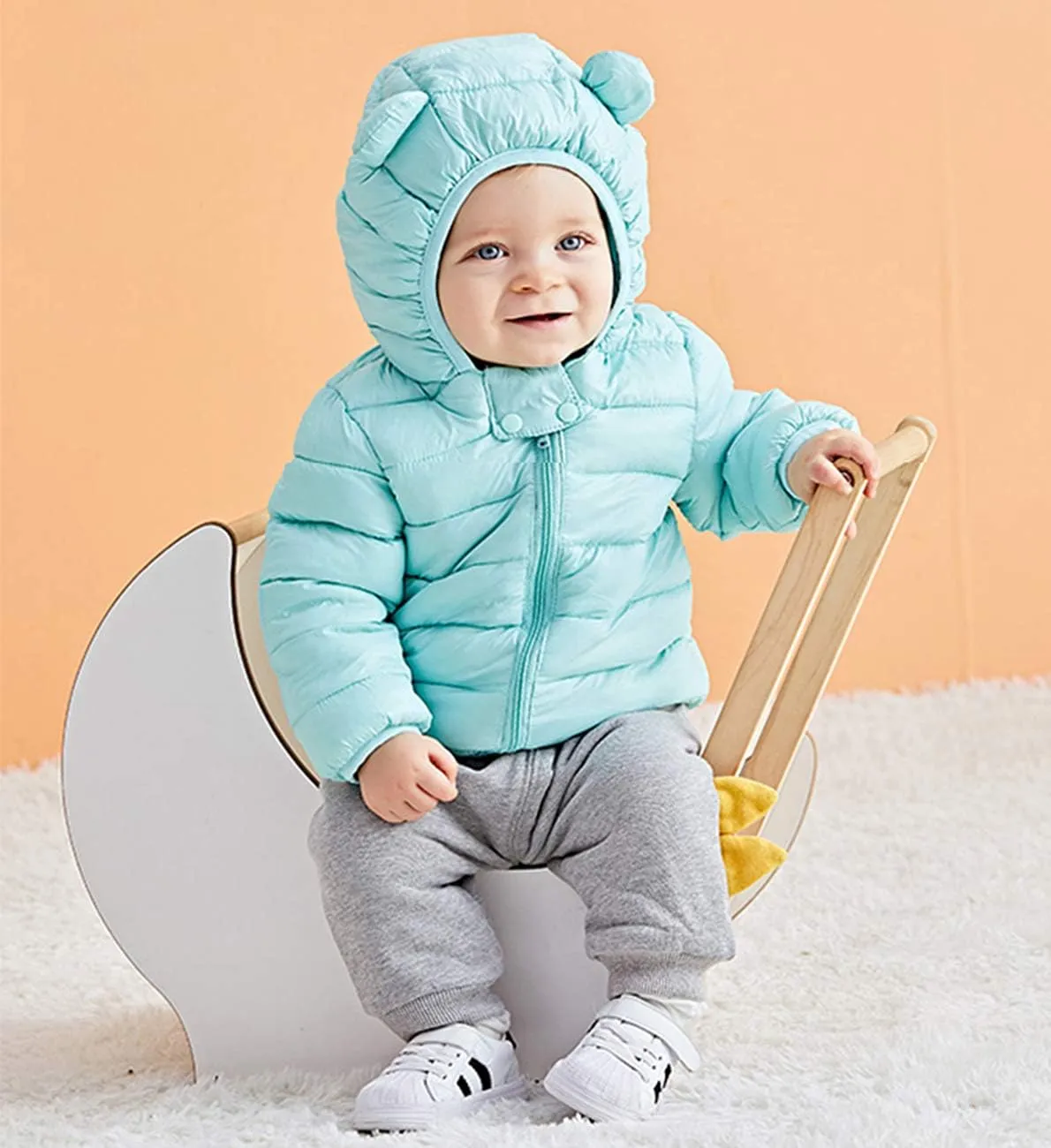 WUSENST Baby Boys Girls Winter Coats Hoods Light Puffer Down Jacket Outwear