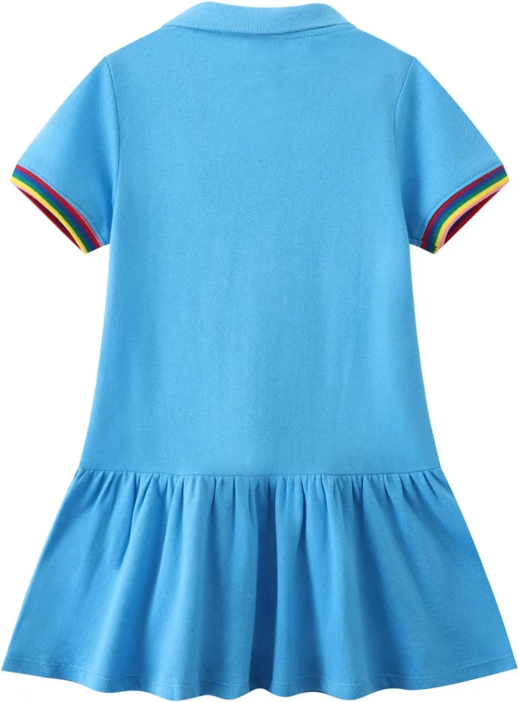 Youlebao Girls Cotton Long Sleeve Casual Cartoon Appliques Striped Jersey Dresses