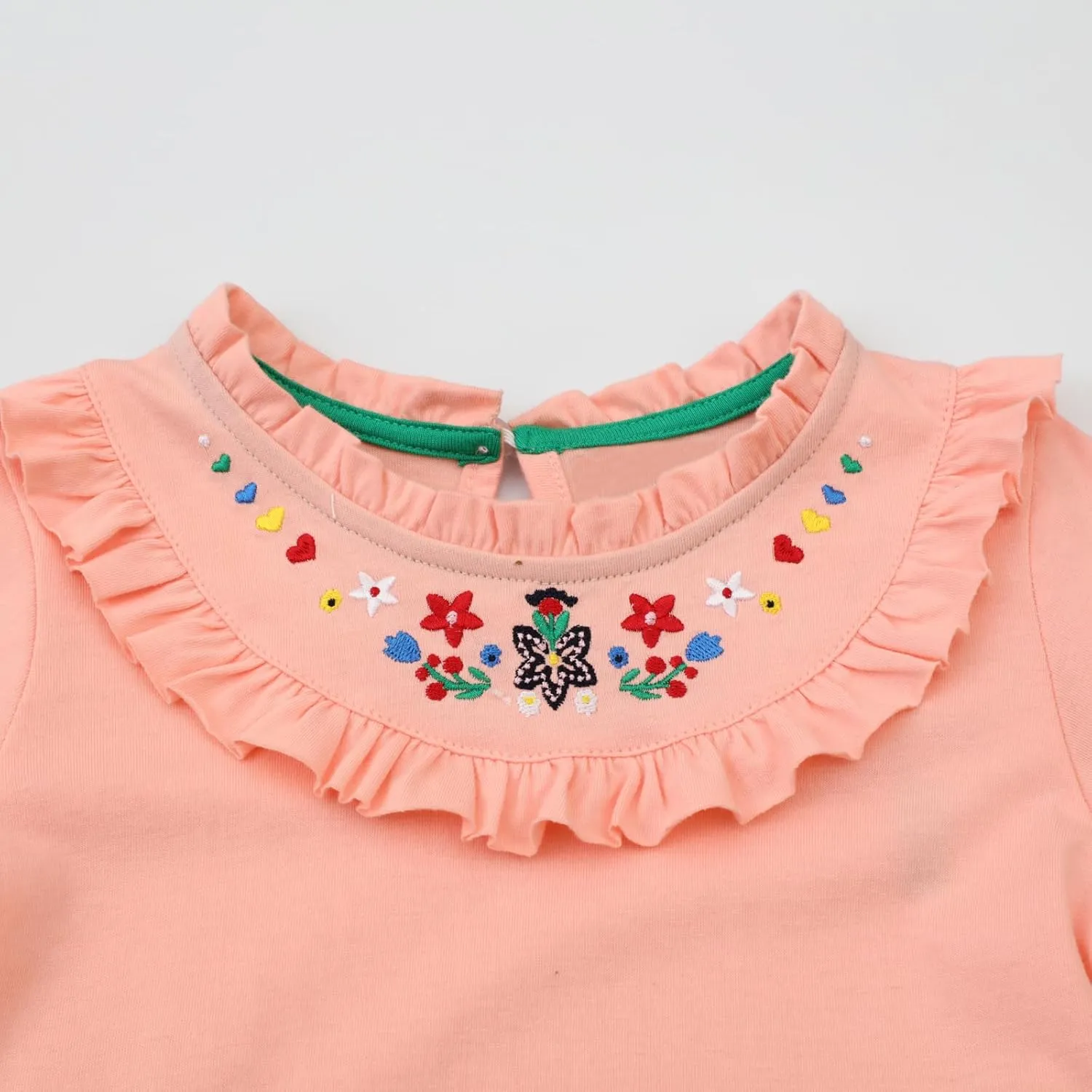 Youlebao Girls Cotton Long Sleeve Casual Cartoon Appliques Striped Jersey Dresses