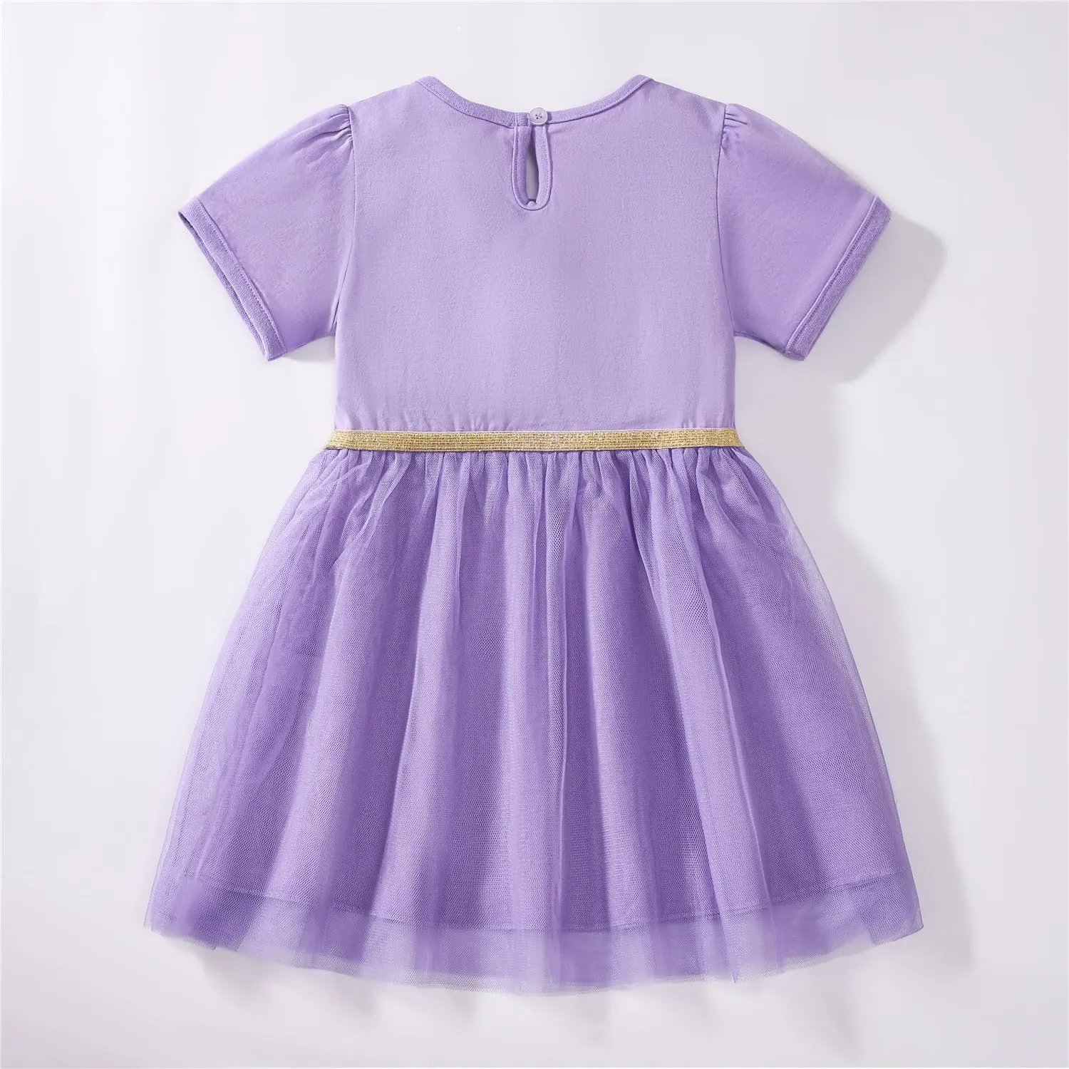 Youlebao Toddler Girl Clothes Cotton Casual Short Sleeve Jersey Dresses 2-7 Years