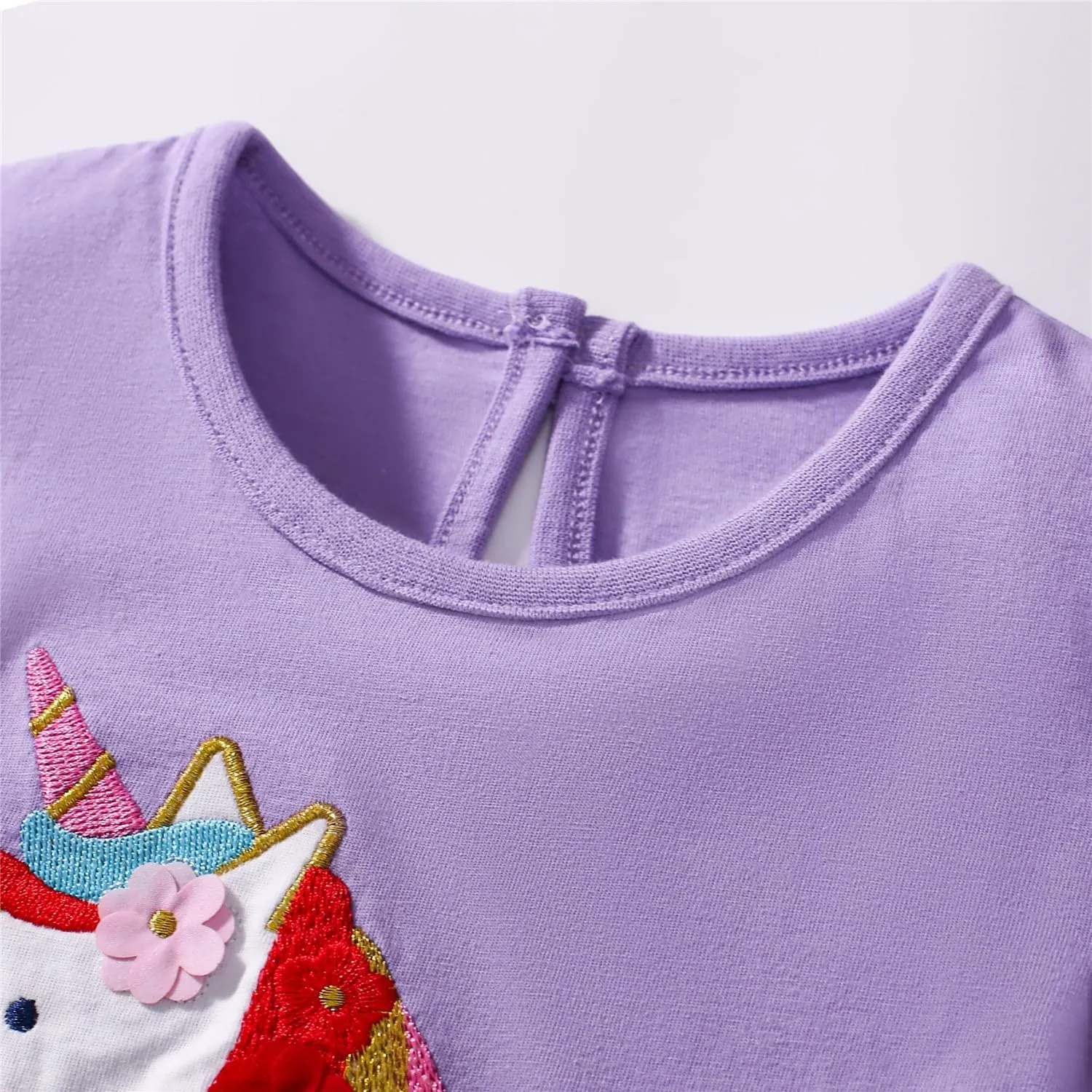 Youlebao Toddler Girl Clothes Cotton Casual Short Sleeve Jersey Dresses 2-7 Years