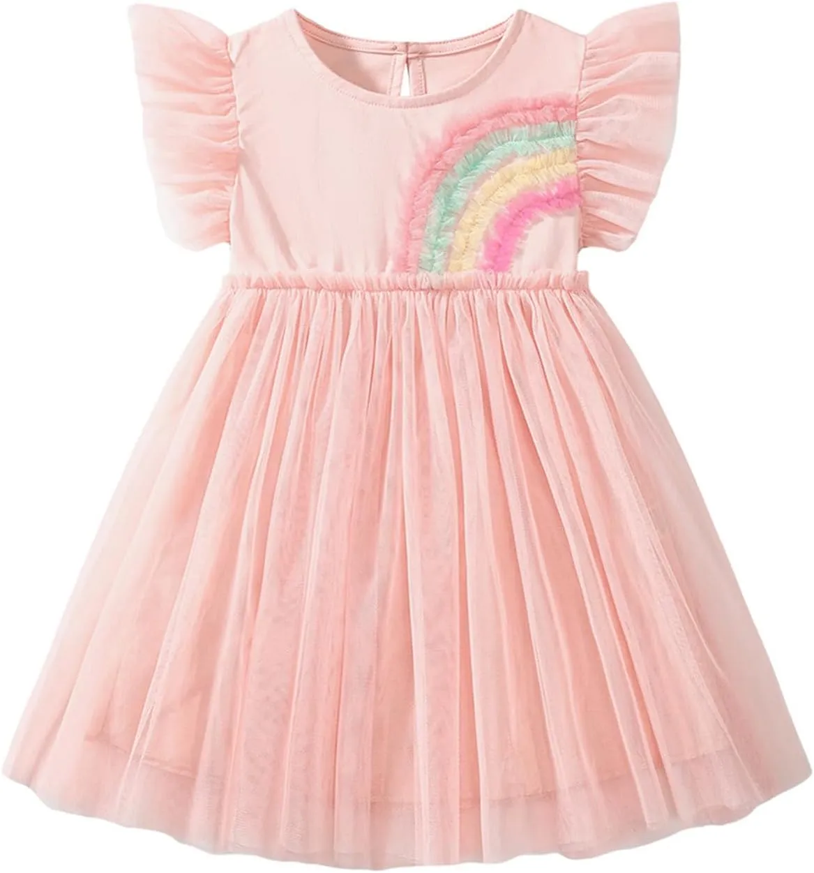 Youlebao Toddler Girl Clothes Cotton Casual Short Sleeve Jersey Dresses 2-7 Years