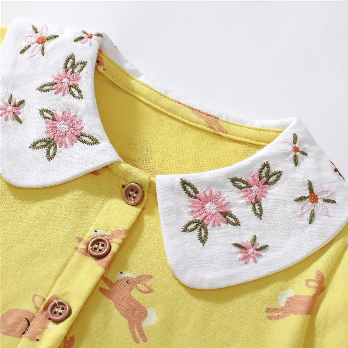 Youlebao Toddler Girl Clothes Cotton Casual Short Sleeve Jersey Dresses 2-7 Years