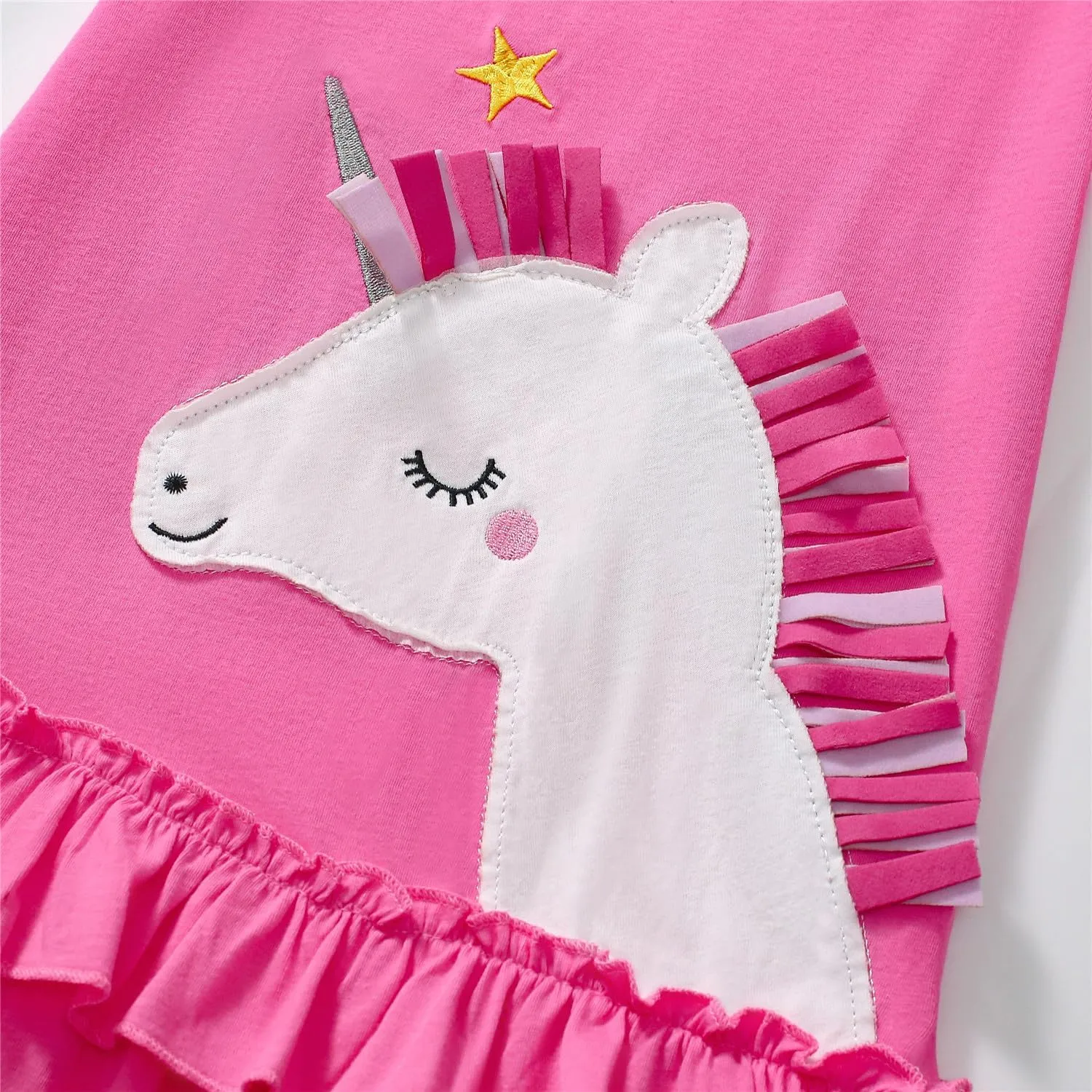 Youlebao Toddler Girl Clothes Cotton Casual Short Sleeve Jersey Dresses 2-7 Years