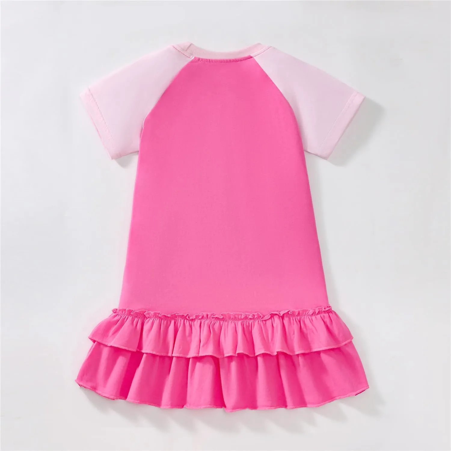 Youlebao Toddler Girl Clothes Cotton Casual Short Sleeve Jersey Dresses 2-7 Years